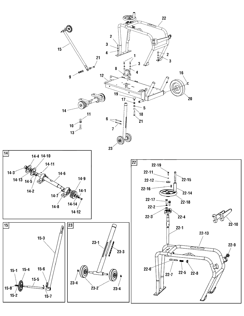 Water Tank Frame Group (80003458) Diagram and Parts List for EX14-S 866055 Briggs and Stratton Concrete Saw
